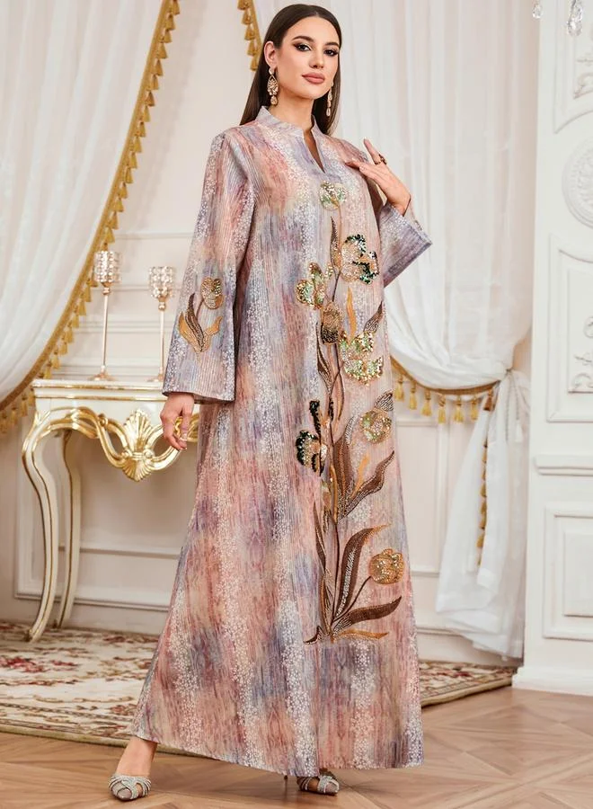 Take Two Women Texture Fabric Sequin Patch Detail Jalabiya